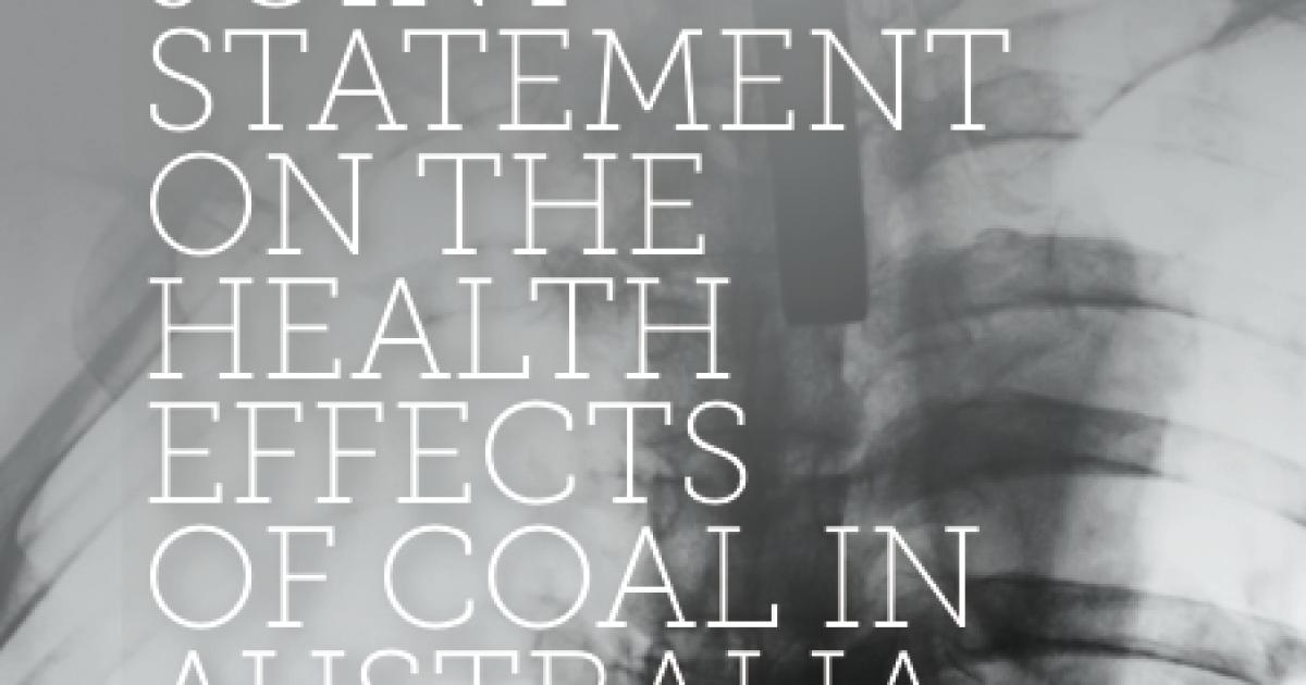 Joint statement on the health effects of coal in Australia Climate