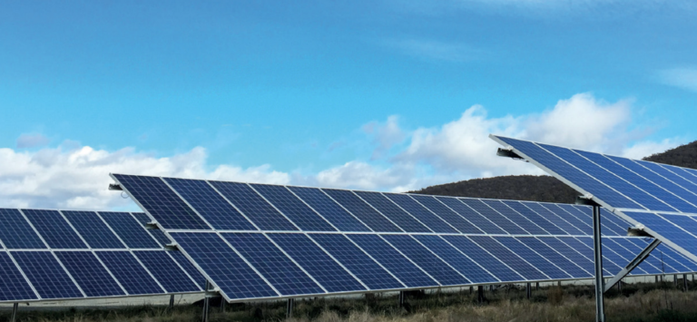 Photo of solar farm panels
