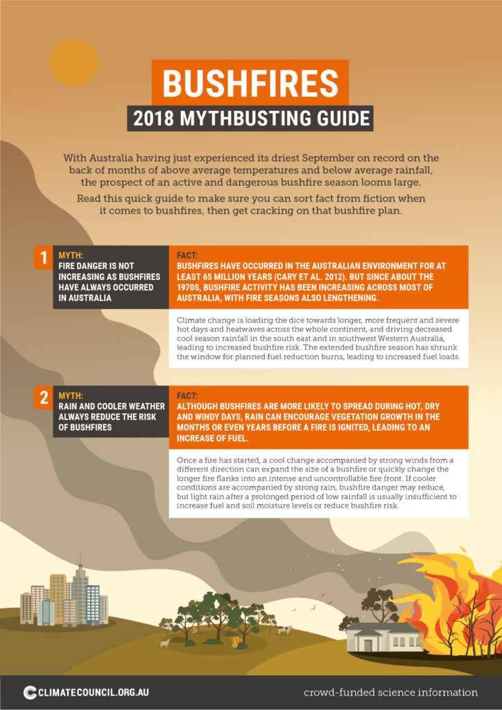 Infographic of a bushfire mythbusting guide