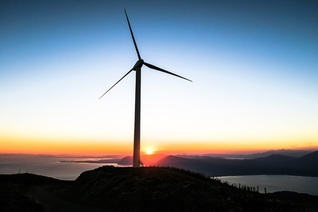 Wind turbine sunrise