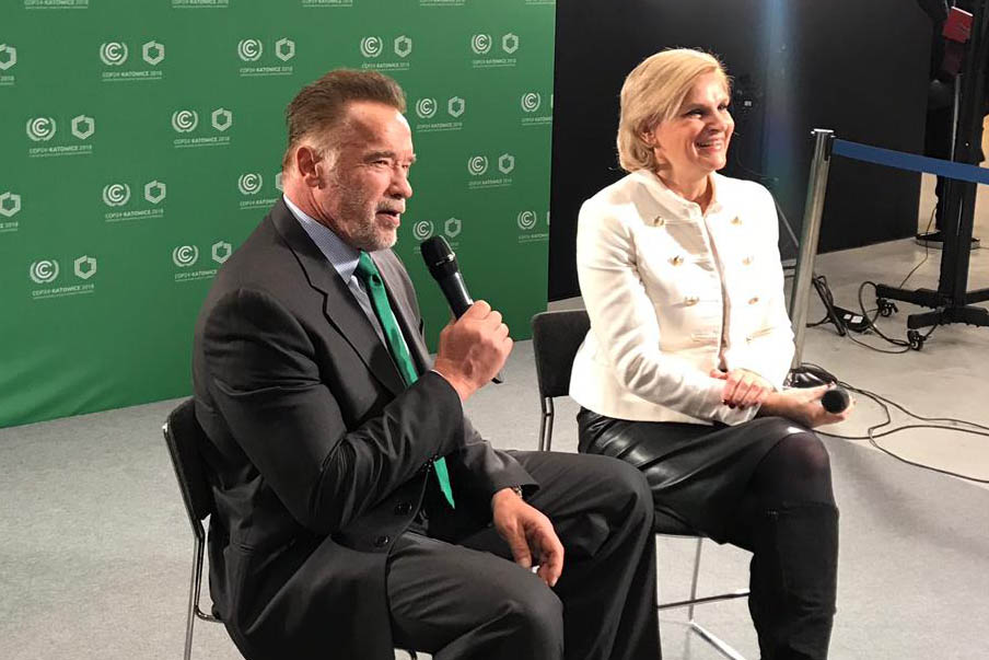 Arnold Schwarzenegger speaks at COP24
