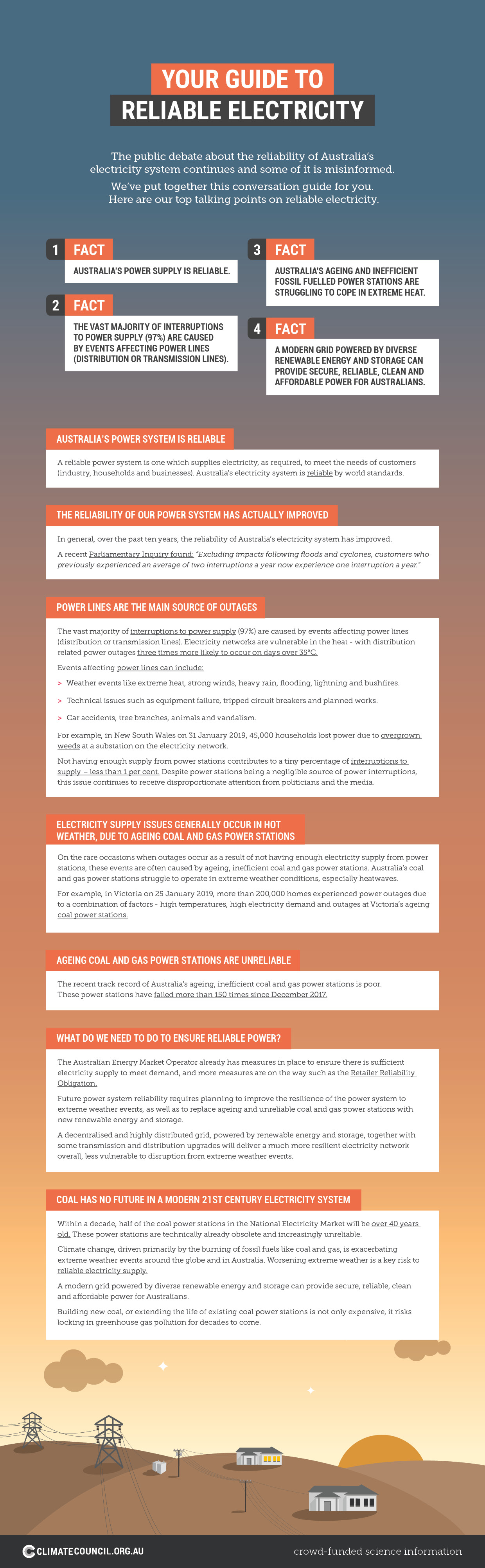 electricity reliability factsheet