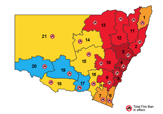 catastrophic fire danger levels nsw 