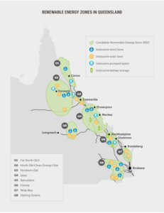 QLD Renewable energy zone map
