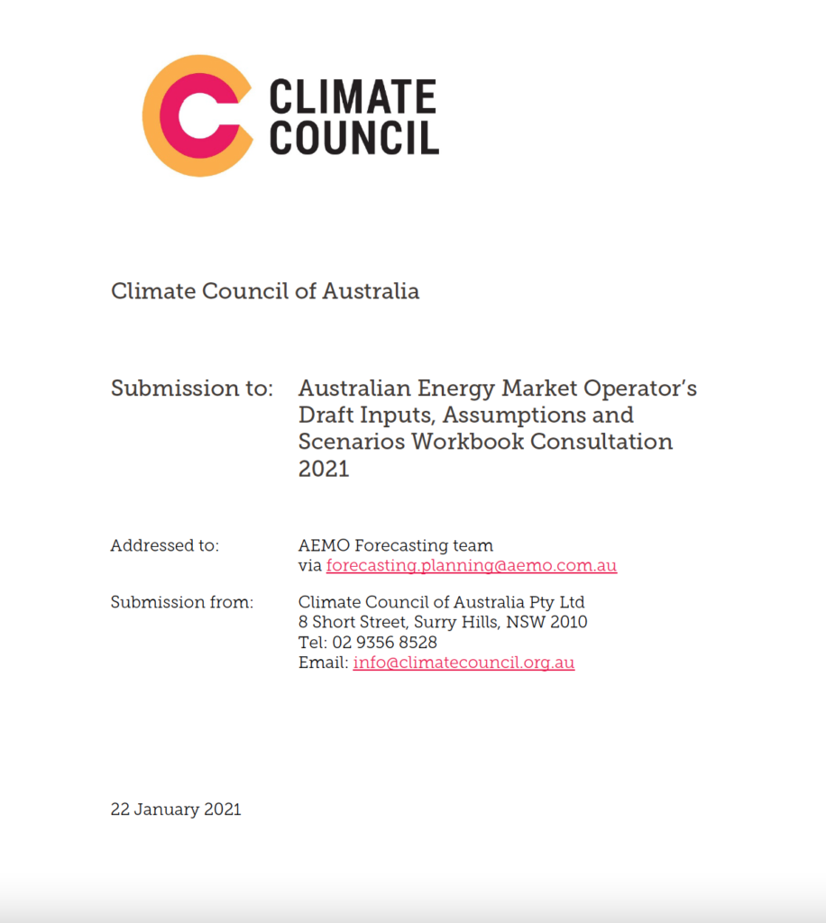 Climate Council submission for IASR 2021 front page