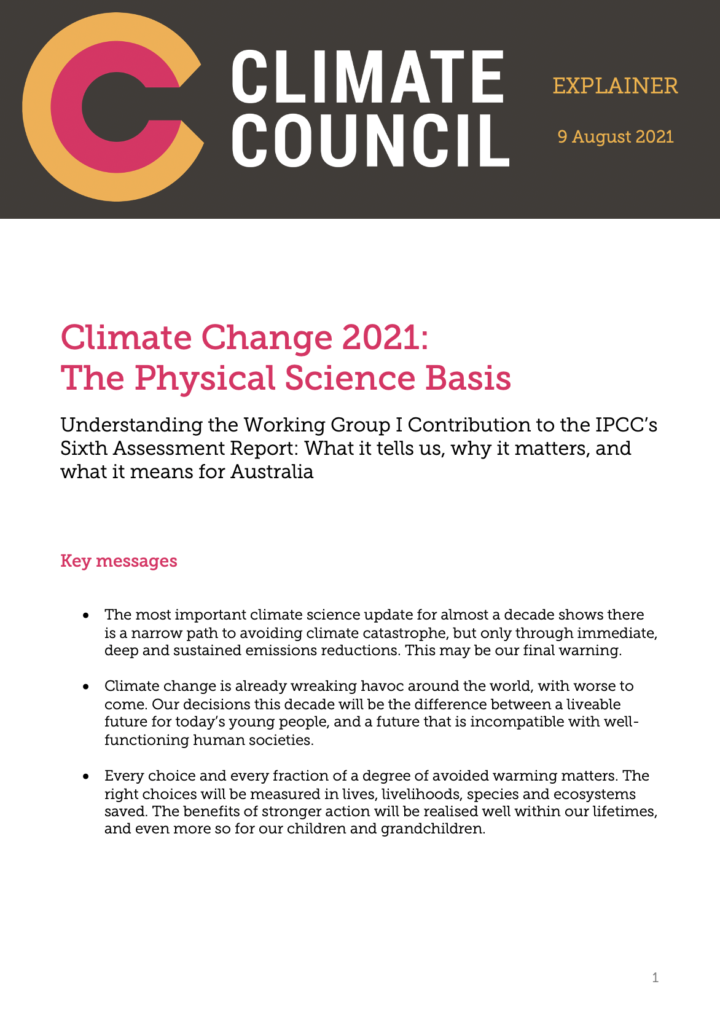Cover image of the IPCC explainer document. 