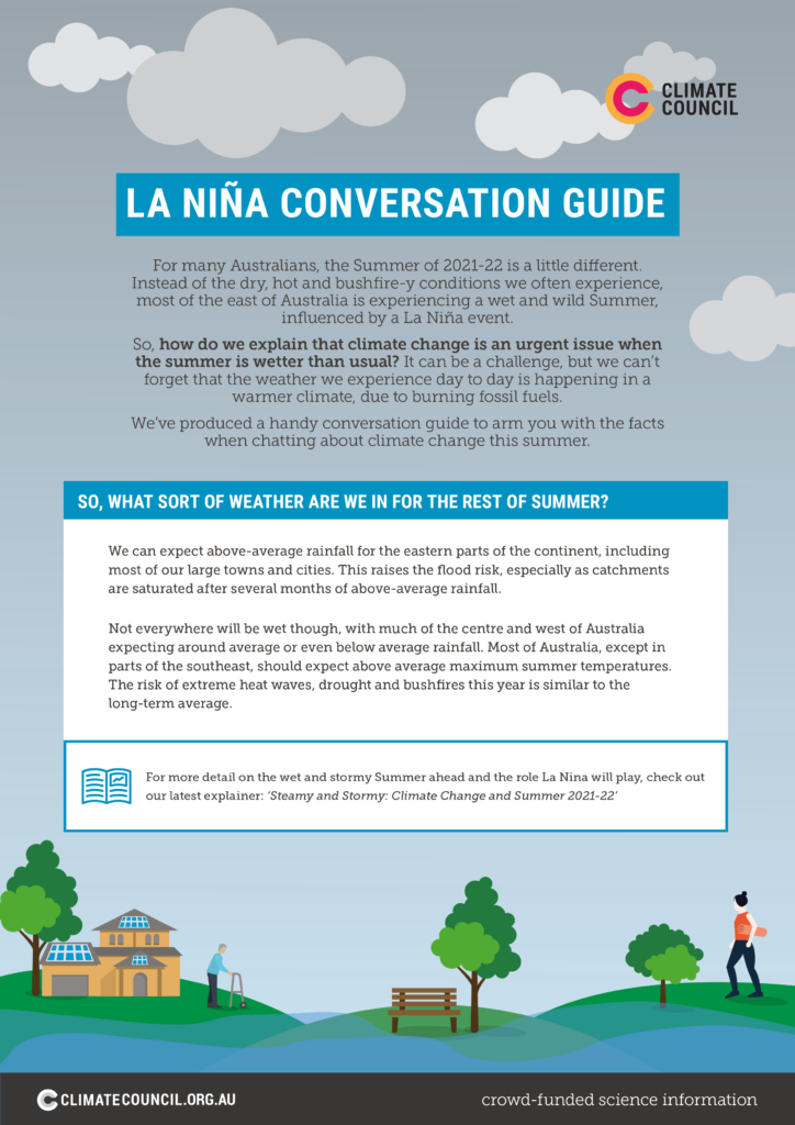 The first page of the La Nina conversation guide