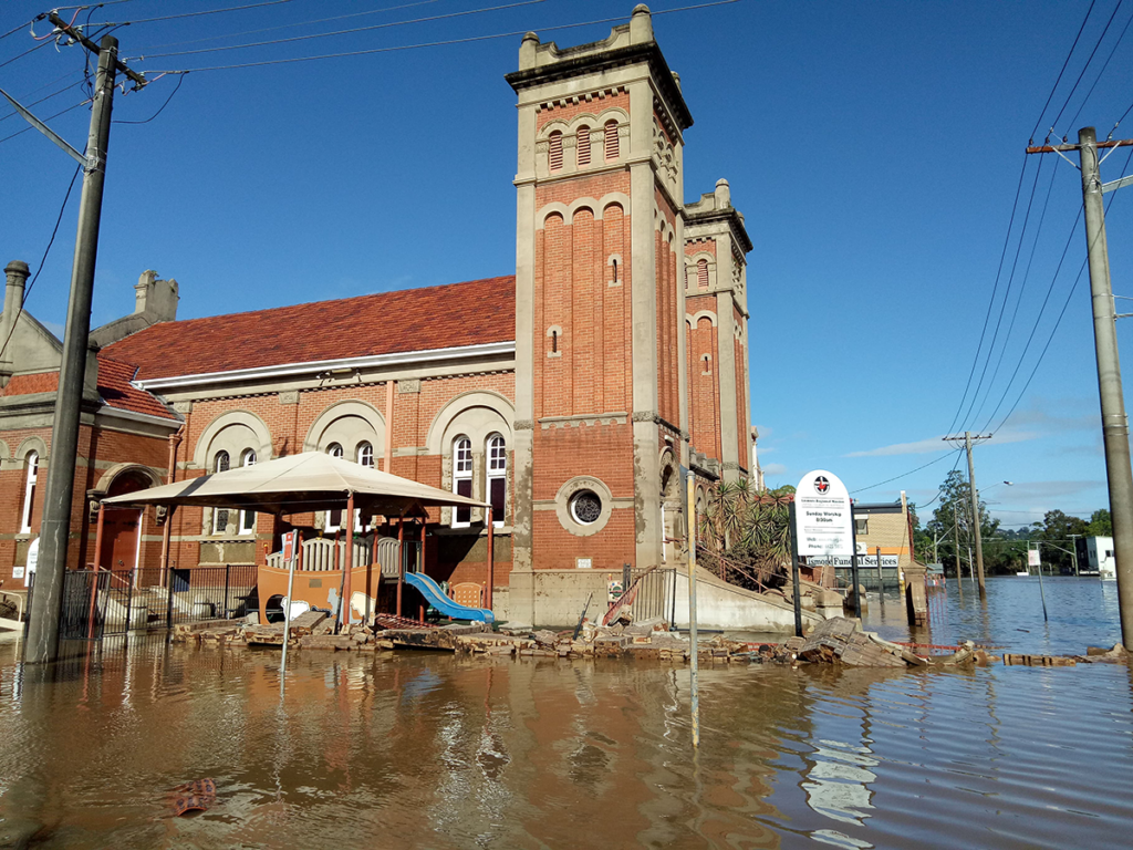 An image of Lismore CBD floods