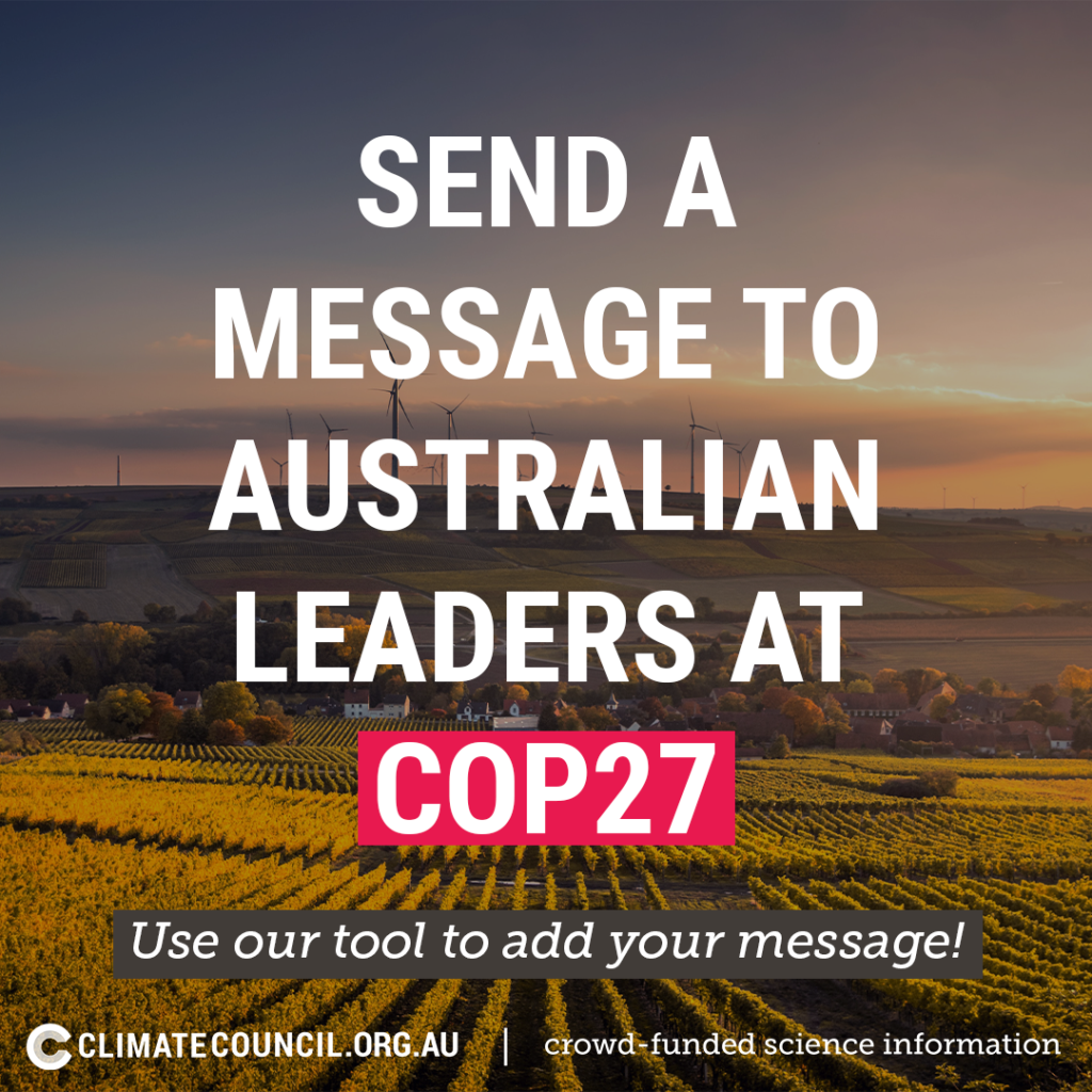 Send a message to Australian leaders at COP27