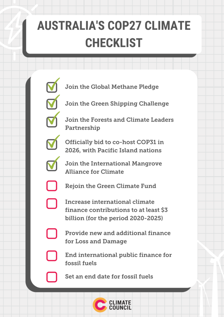 COP27 checklist