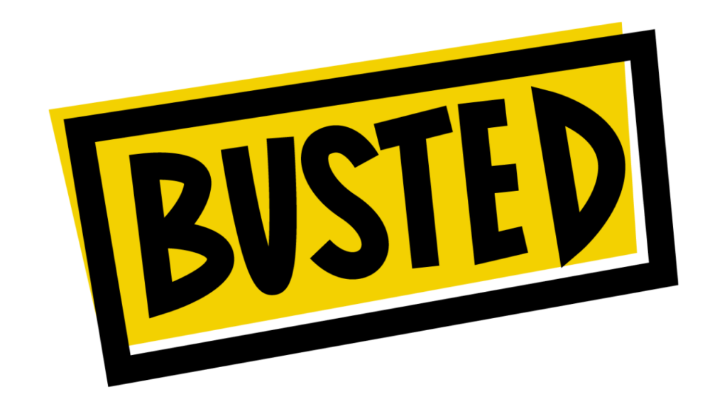 image of a stamp saying 'busted'